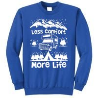 Less Comfort More Of Life Camper Van Bus Gift Tall Sweatshirt