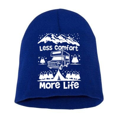 Less Comfort More Of Life Camper Van Bus Gift Short Acrylic Beanie