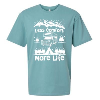 Less Comfort More Of Life Camper Van Bus Gift Sueded Cloud Jersey T-Shirt