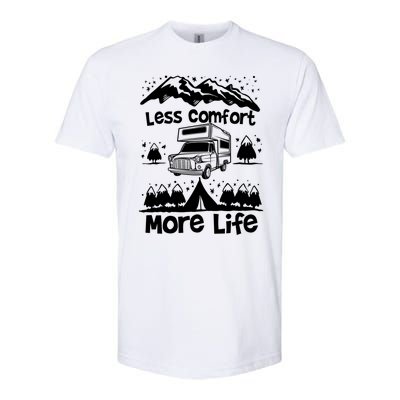 Less Comfort More Of Life Camper Van Bus Gift Softstyle CVC T-Shirt