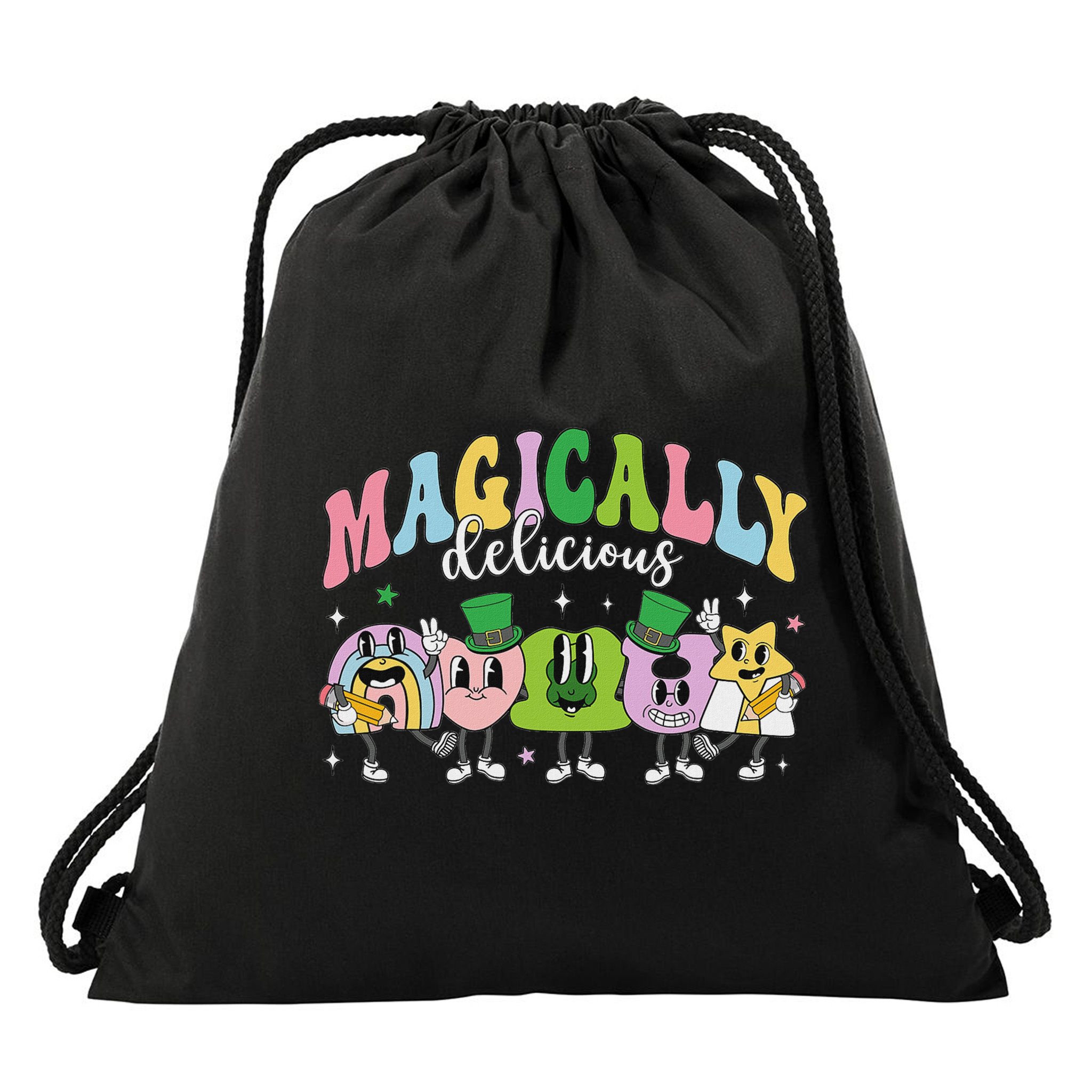 Lucky Cereal Marshmallow Shapes Magically Charms Delicious Drawstring Bag