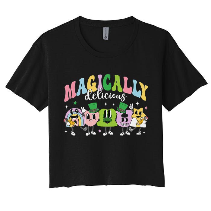 Lucky Cereal Marshmallow Shapes Magically Charms Delicious Women's Crop Top Tee