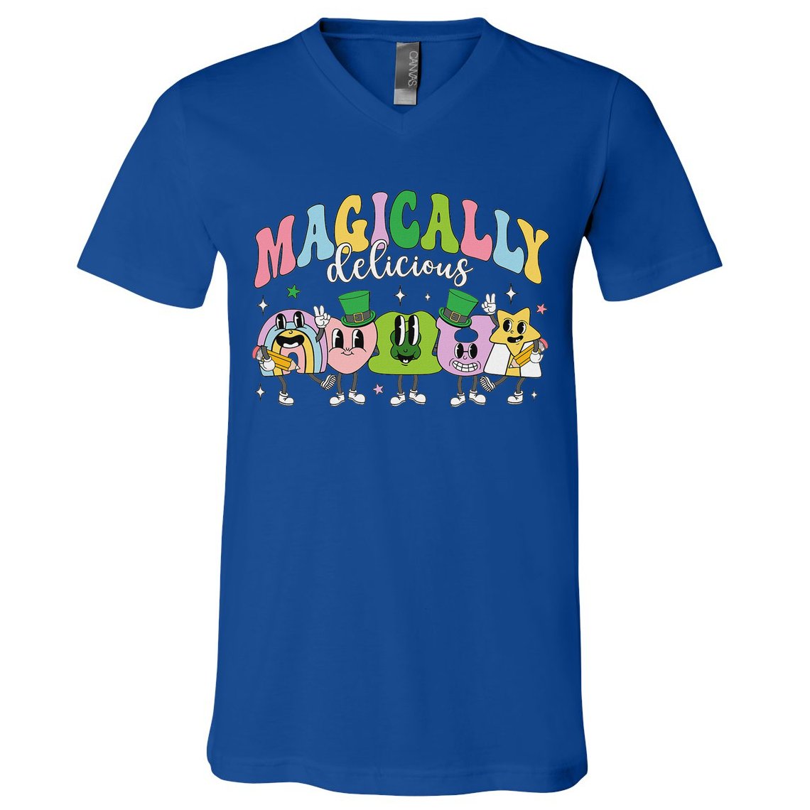 Lucky Cereal Marshmallow Shapes Magically Charms Delicious V-Neck T-Shirt