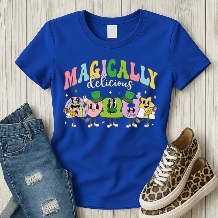 Lucky Cereal Marshmallow Shapes Magically Charms Delicious Womens T-Shirt