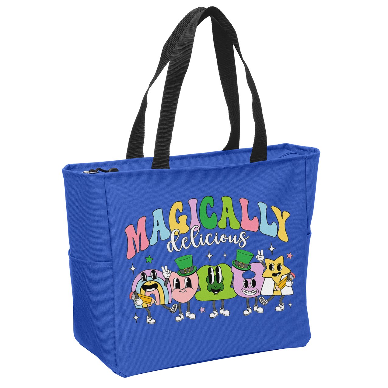 Lucky Cereal Marshmallow Shapes Magically Charms Delicious Zip Tote Bag