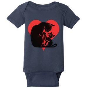 Lovely Cat Mum With Kitten Heart For Cat Lovers Baby Bodysuit