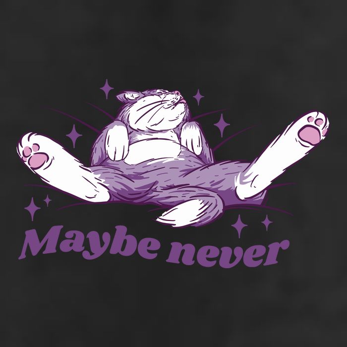 Lazy Cat Maybe Never Funny Garment-Dyed Heavyweight T-Shirt