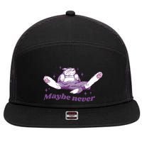 Lazy Cat Maybe Never Funny 7 Panel Mesh Trucker Snapback Hat
