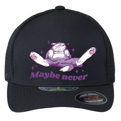 Lazy Cat Maybe Never Funny Flexfit Unipanel Trucker Cap