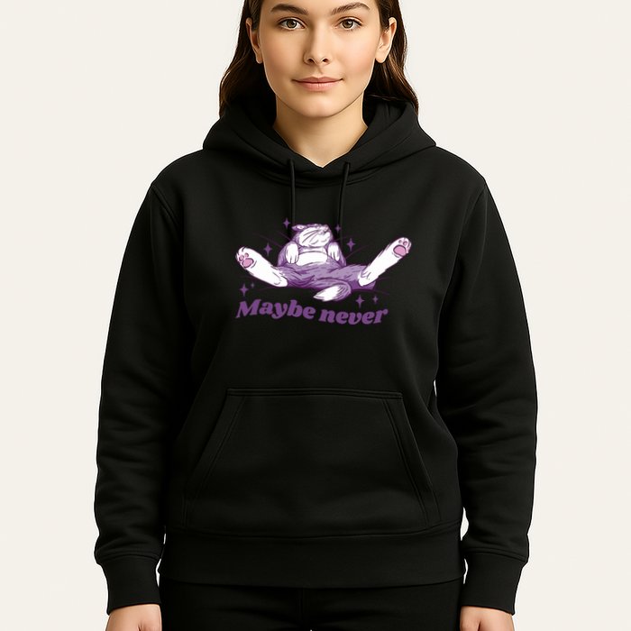 Lazy Cat Maybe Never Funny Hoodie