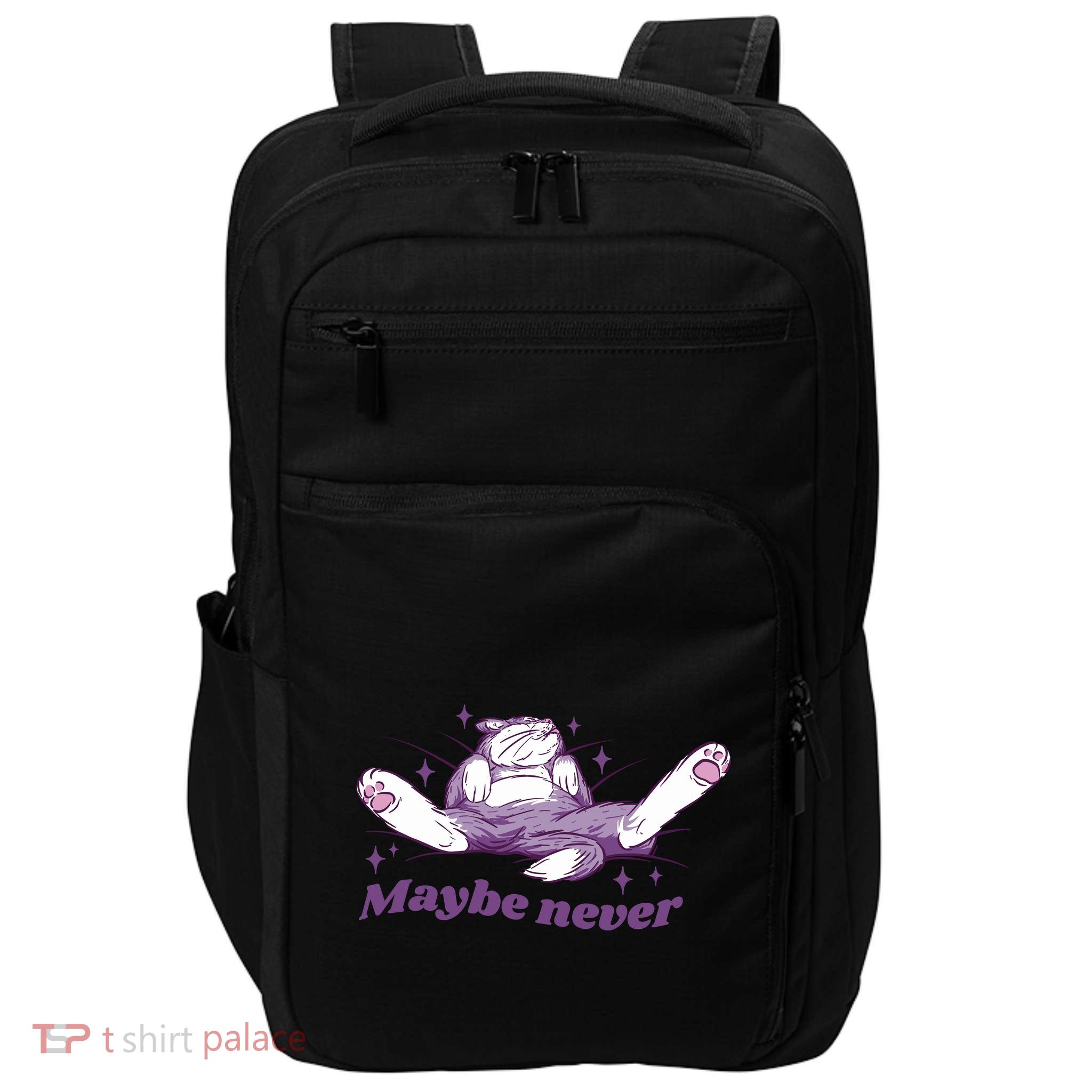 Lazy Cat Maybe Never Funny Impact Tech Backpack