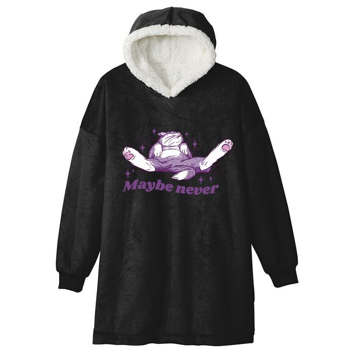 Lazy Cat Maybe Never Funny Hooded Wearable Blanket