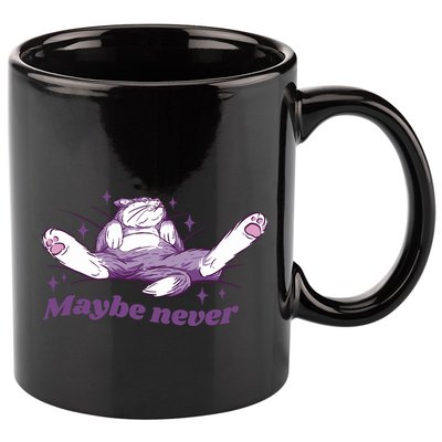 Lazy Cat Maybe Never Funny 11oz C Handle Ceramic Mug