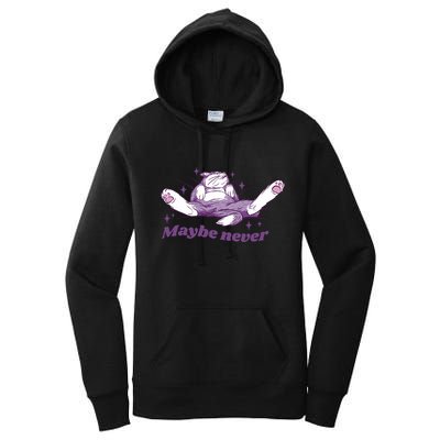 Lazy Cat Maybe Never Funny Women's Pullover Hoodie