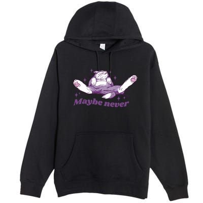 Lazy Cat Maybe Never Funny Premium Pullover Hoodie