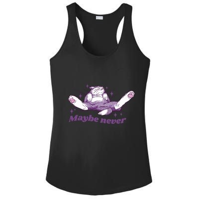 Lazy Cat Maybe Never Funny Ladies PosiCharge Competitor Racerback Tank