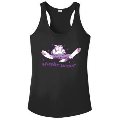 Lazy Cat Maybe Never Funny Ladies PosiCharge Competitor Racerback Tank