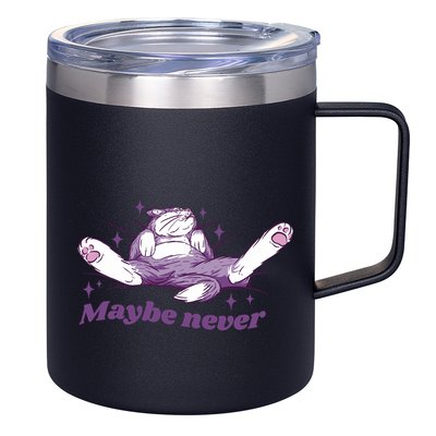 Lazy Cat Maybe Never Funny 12oz Stainless Steel Coffee Mug
