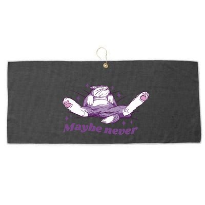 Lazy Cat Maybe Never Funny Large Microfiber Waffle Golf Towel