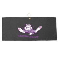 Lazy Cat Maybe Never Funny Large Microfiber Waffle Golf Towel