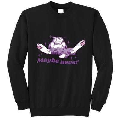 Lazy Cat Maybe Never Funny Tall Sweatshirt