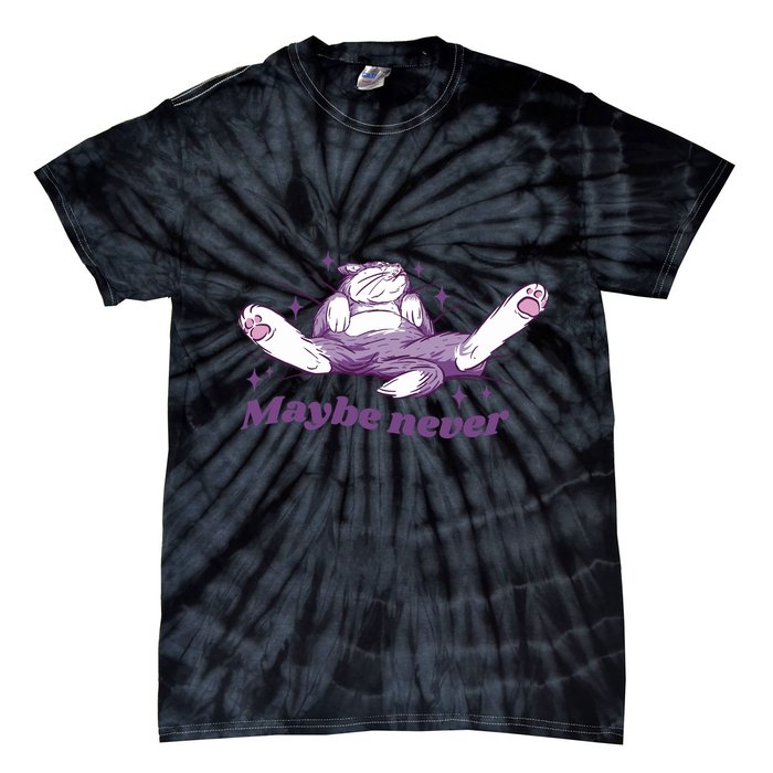 Lazy Cat Maybe Never Funny Tie-Dye T-Shirt