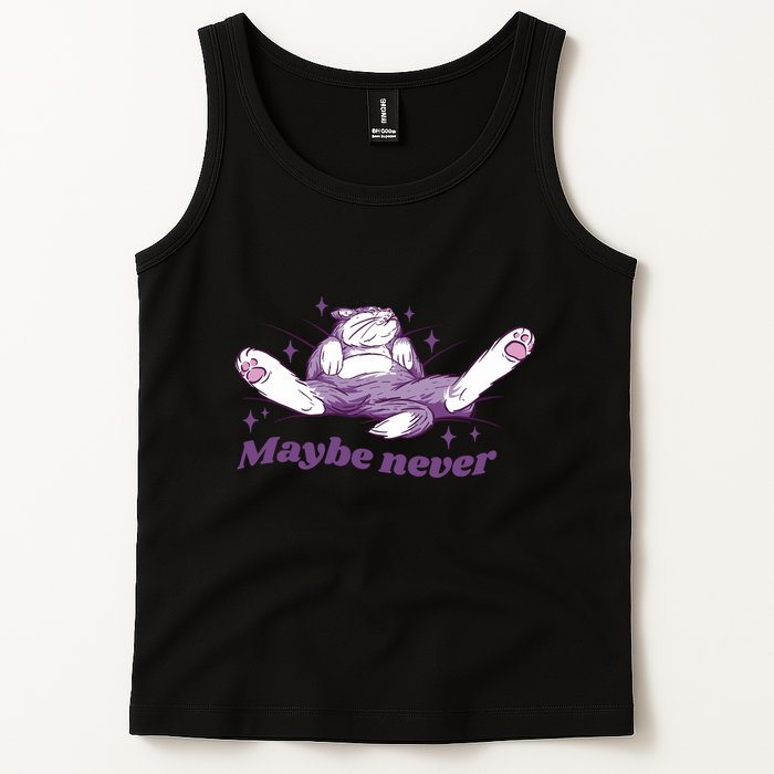 Lazy Cat Maybe Never Funny Tank Top
