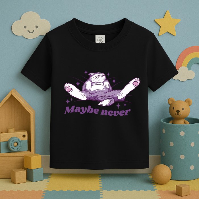 Lazy Cat Maybe Never Funny Toddler T-Shirt