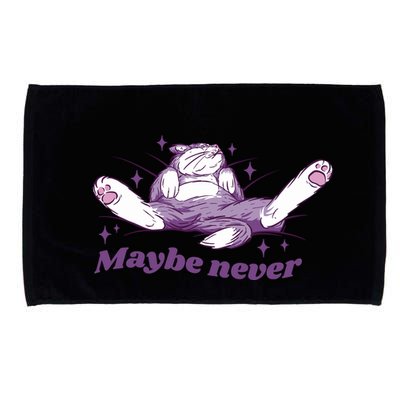 Lazy Cat Maybe Never Funny Microfiber Hand Towel