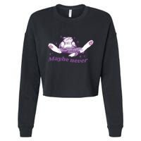 Lazy Cat Maybe Never Funny Cropped Pullover Crew