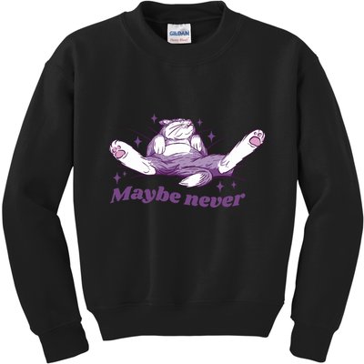 Lazy Cat Maybe Never Funny Kids Sweatshirt