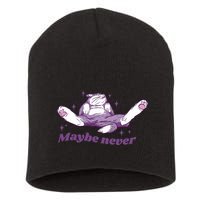Lazy Cat Maybe Never Funny Short Acrylic Beanie