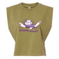 Lazy Cat Maybe Never Funny Garment-Dyed Women's Muscle Tee