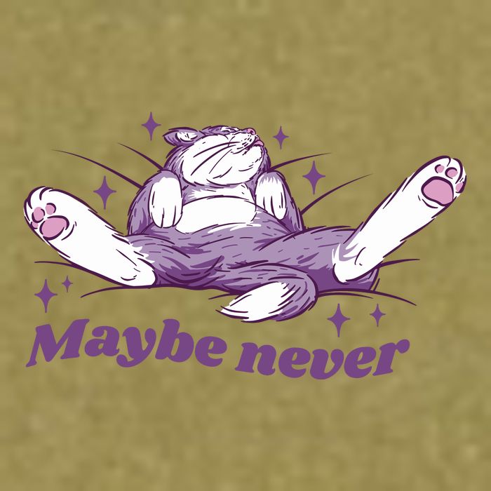 Lazy Cat Maybe Never Funny Garment-Dyed Women's Muscle Tee