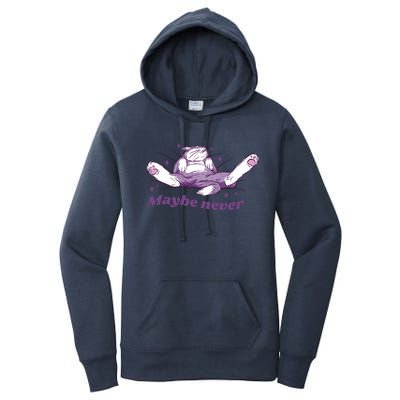 Lazy Cat Maybe Never Funny Women's Pullover Hoodie