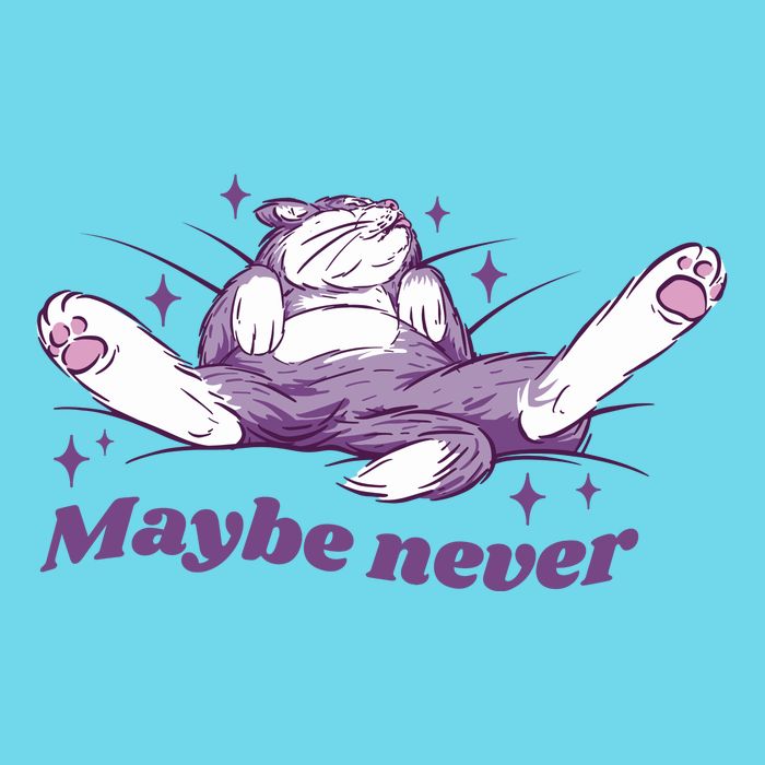 Lazy Cat Maybe Never Funny Premium T-Shirt