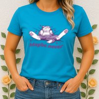 Lazy Cat Maybe Never Funny Womens T-Shirt
