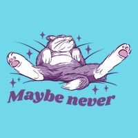Lazy Cat Maybe Never Funny Women's V-Neck T-Shirt