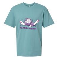 Lazy Cat Maybe Never Funny Sueded Cloud Jersey T-Shirt