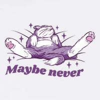 Lazy Cat Maybe Never Funny Garment-Dyed Sweatshirt