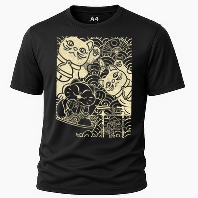 Lucky Cat Maneki Neko Japanese Good Luck Japan Life Performance Shirt