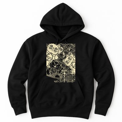 Lucky Cat Maneki Neko Japanese Good Luck Japan Life Hoodie
