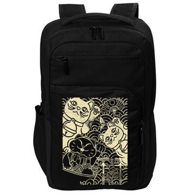 Lucky Cat Maneki Neko Japanese Good Luck Japan Life Impact Tech Backpack