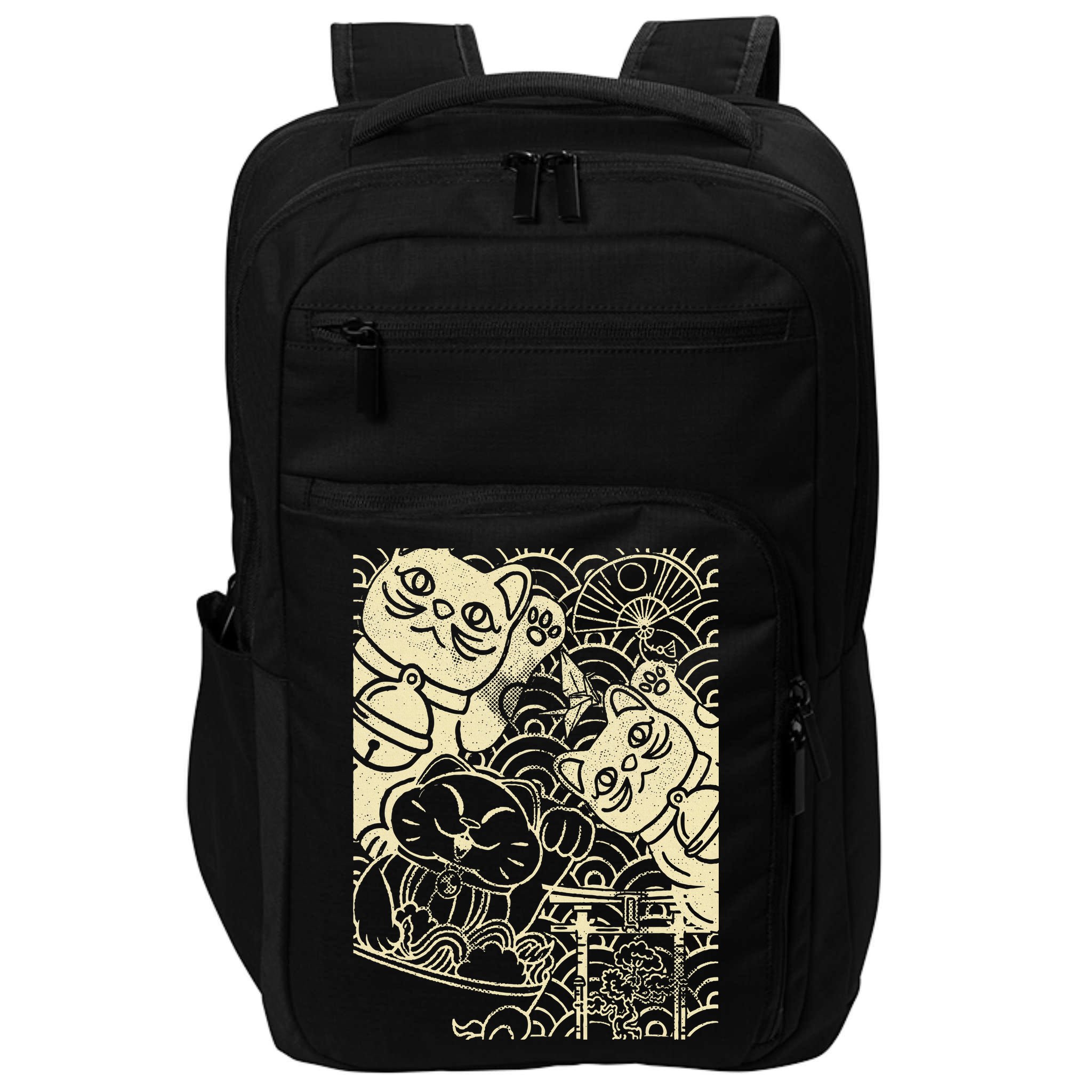 Lucky Cat Maneki Neko Japanese Good Luck Japan Life Impact Tech Backpack