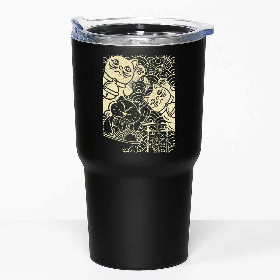 Lucky Cat Maneki Neko Japanese Good Luck Japan Life Tumbler