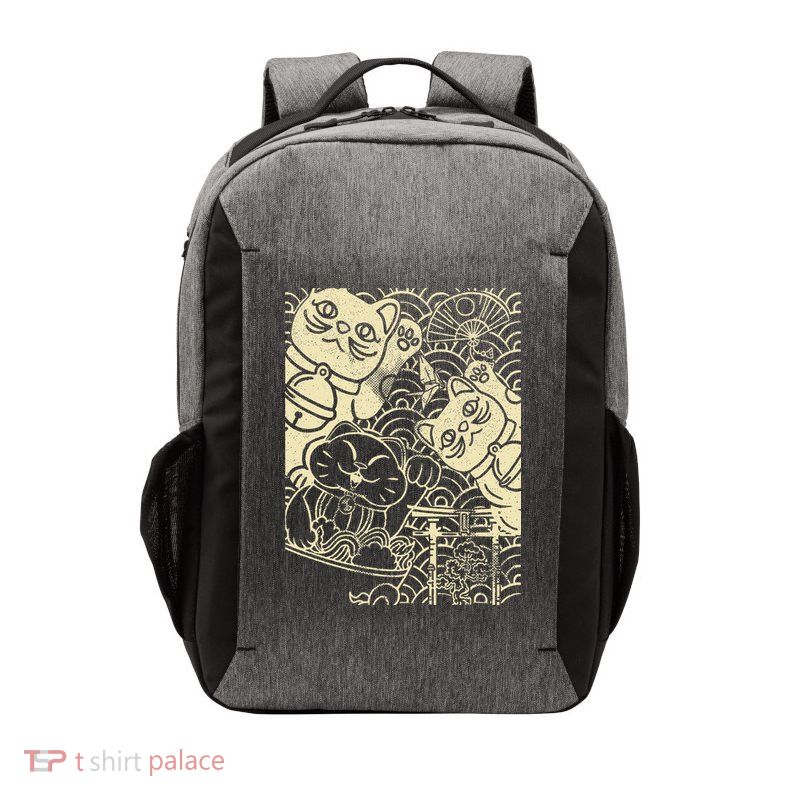 Lucky Cat Maneki Neko Japanese Good Luck Japan Life Vector Backpack