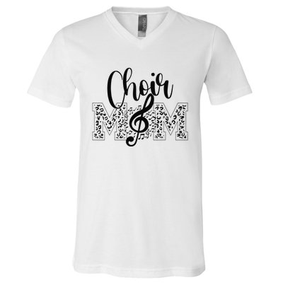 Leopard Choir Mom Choir Mama Choir Mom Gift V-Neck T-Shirt