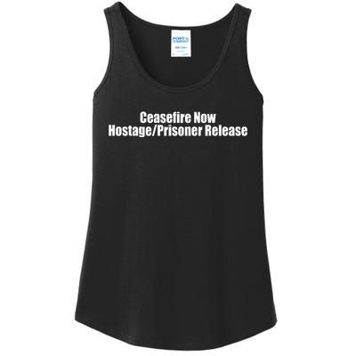 Laphilip Ceasefire Now Hostage Prisoner Release All For All Ladies Essential Tank