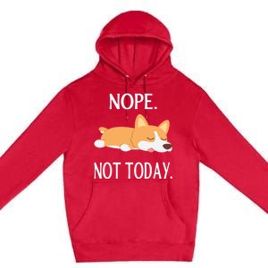 Lazy Corgi Nop Not Today Funny Corgi Dog Lovers Gift Great Gift Premium Pullover Hoodie