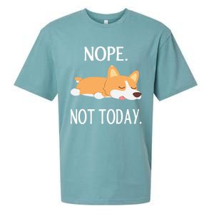 Lazy Corgi Nop Not Today Funny Corgi Dog Lovers Gift Great Gift Sueded Cloud Jersey T-Shirt